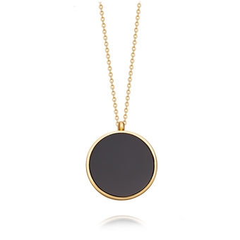 Black Onyx Slice Stilla Locket Necklace
