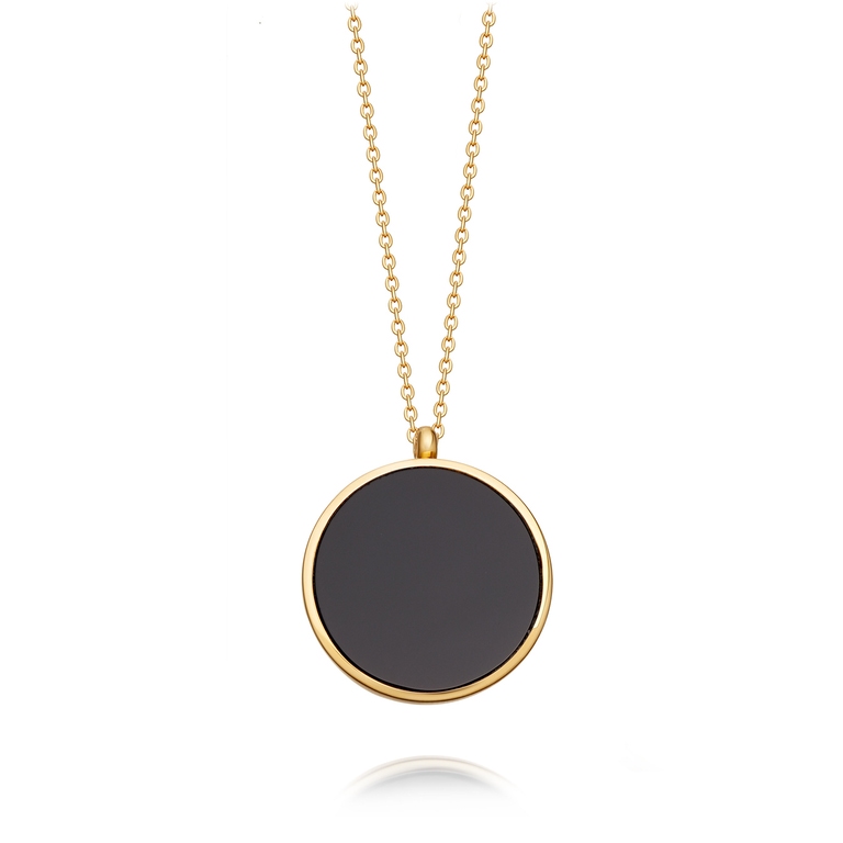 Black Onyx Slice Stilla Locket Necklace