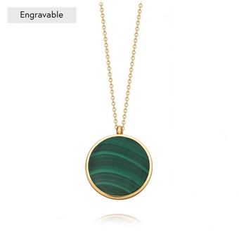 Gold Stilla Malachite Locket Necklace