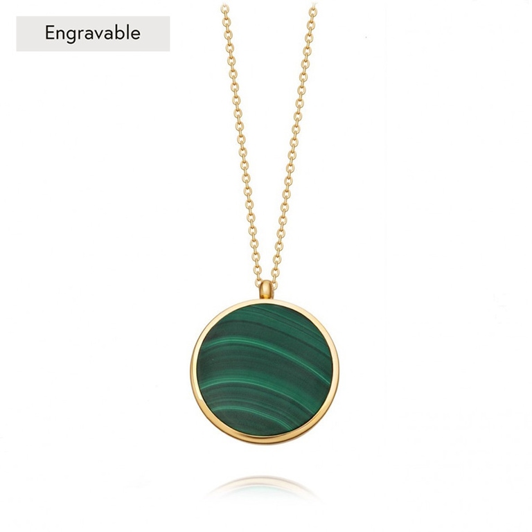 Gold Stilla Malachite Locket Necklace