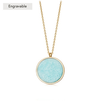 Gold Stilla Amazonite Locket Necklace 