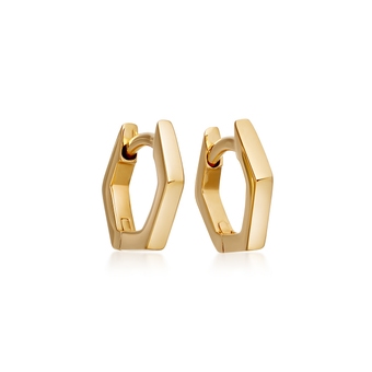 Mini Honeycomb Hoops in 14ct Solid Gold