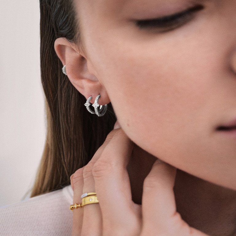 Silver Luna Light Hoop Earrings