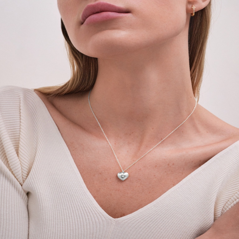 Silver Mini Heart Locket Necklace