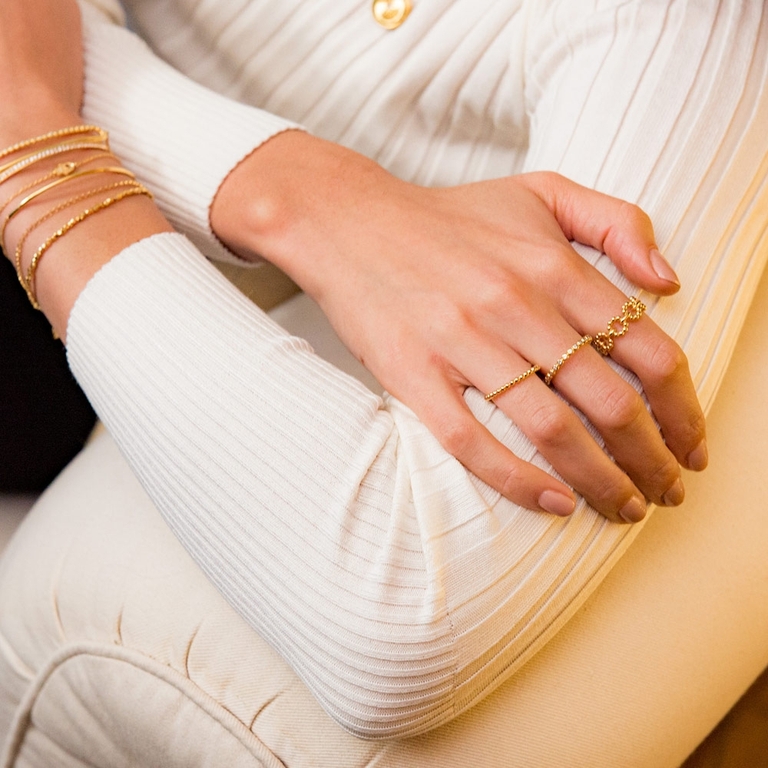 Beaded Ring in Yellow Gold Vermeil 
