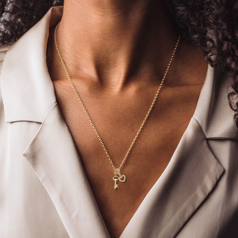 Oval Biography Chain Necklace in Yellow Gold Vermeil
