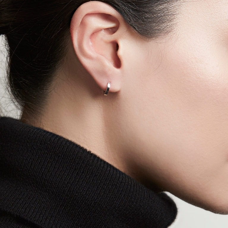 Mini Stilla Single Hoop Earring in Sterling Silver