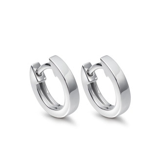 Mini Halo White Gold Hoop Earrings