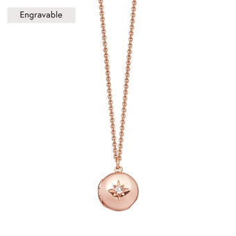Rose Gold Biography Mini Locket Necklace