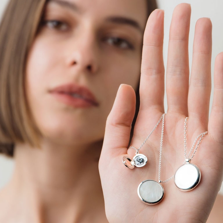 Mini Biography Locket Necklace in Sterling Silver | Sterling Silver