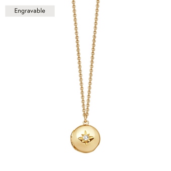 Gold Biography Mini Locket Necklace