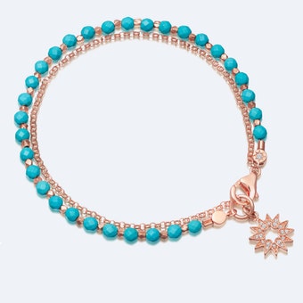 Turquoise Sun Biography Bracelet | 18 Ct Rose Gold Vermeil | Astley Clarke