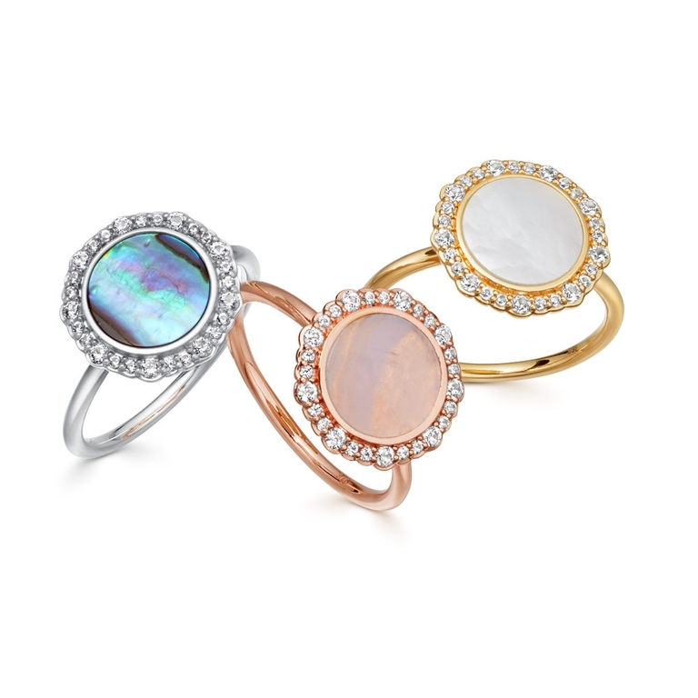 Luna Mother of Pearl Ring in Yellow Gold Vermeil