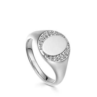 Sapphire Biography Signet Ring in Sterling Silver