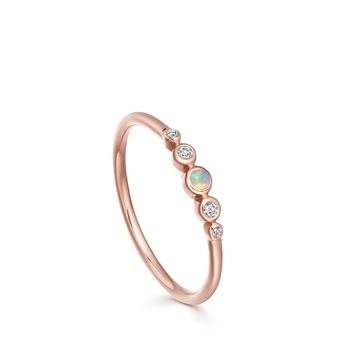 Mini Icon Nova Opal Ring in Rose Gold