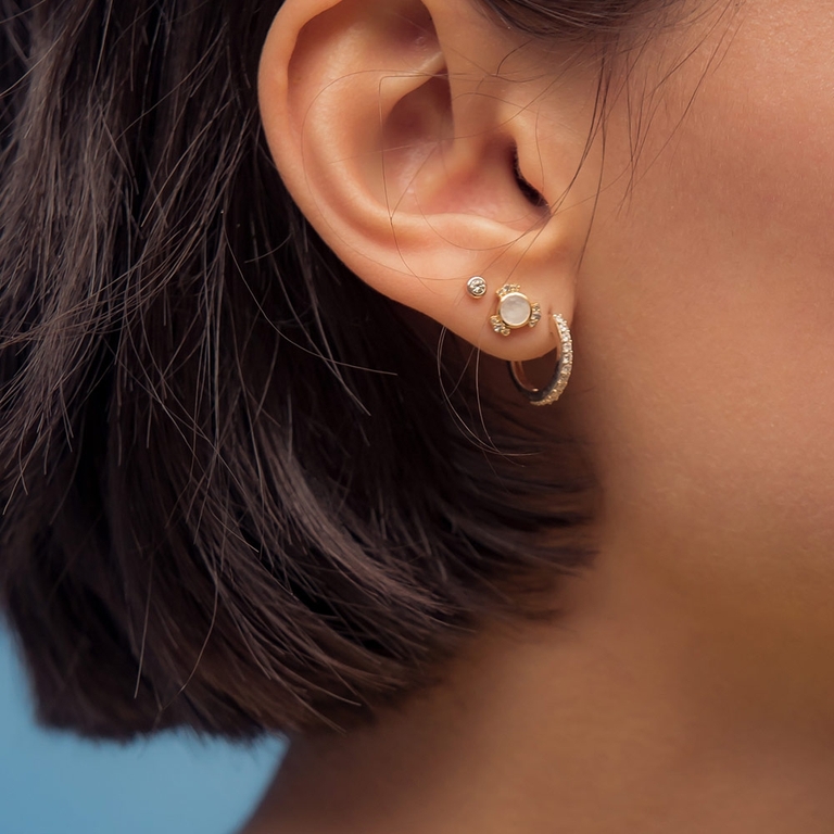 Icon Nova Diamond Stud Earrings in Rose Gold