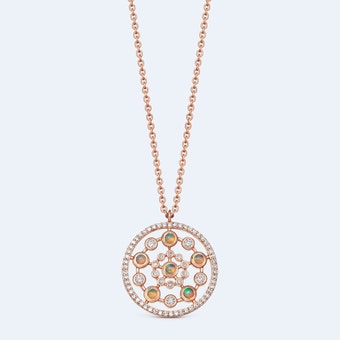 Medium Icon Nova Opal Pendant Necklace in Rose Gold