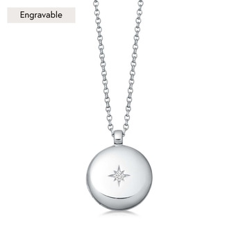Silver Medium Biography Locket Necklace