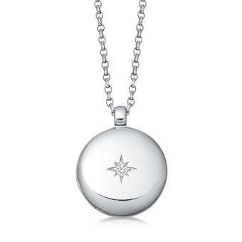 Medium Biography Locket Necklace in Sterling Silver