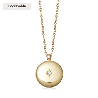 Gold Biography Medium Locket Necklace