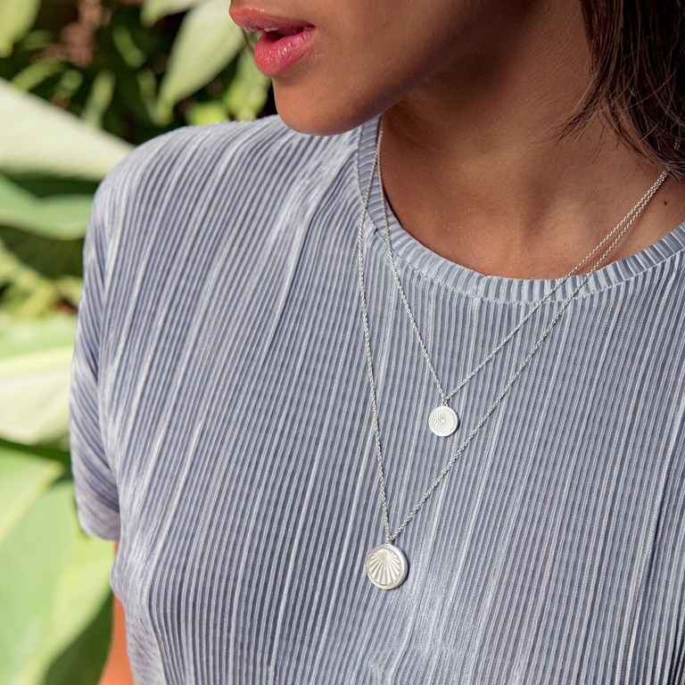 Celestial Sunrise Locket Necklace in Sterling Silver