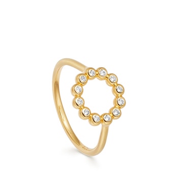 Round Sapphire Arc Ring