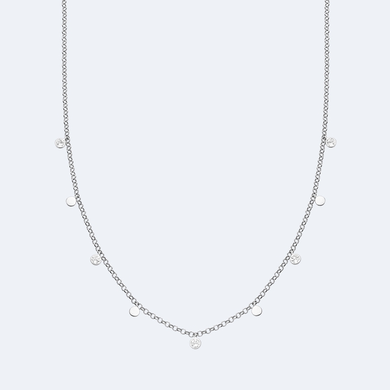 Moonstone Droplet Necklace in Sterling Silver 