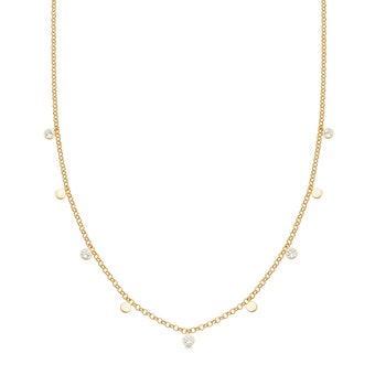Moonstone Droplet Necklace in Yellow Gold Vermeil