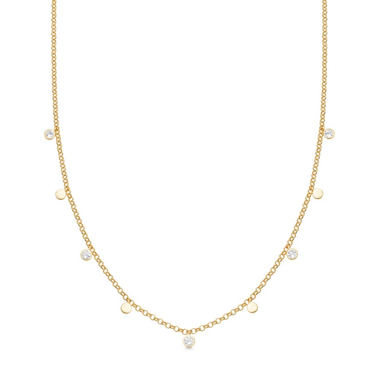 Gold Biography Single Adorned Rainbow Moonstone Necklace