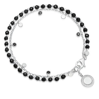Black Onyx Cosmos Droplet Bracelet 