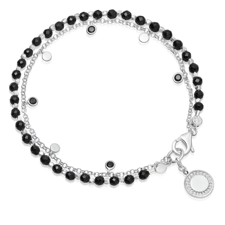Black Onyx Cosmos Droplet Bracelet 