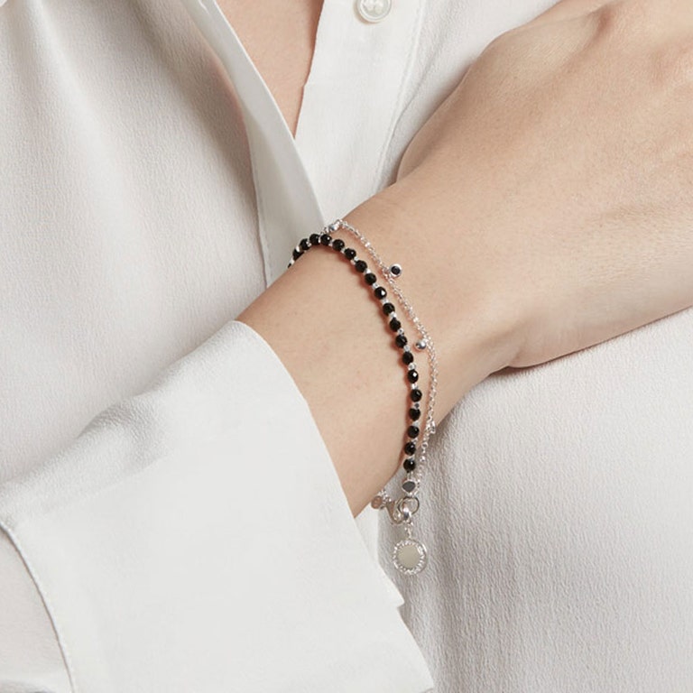 Black Onyx Cosmos Droplet Bracelet 