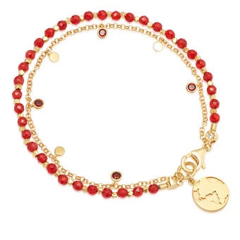Red Agate Earth Droplet Bracelet