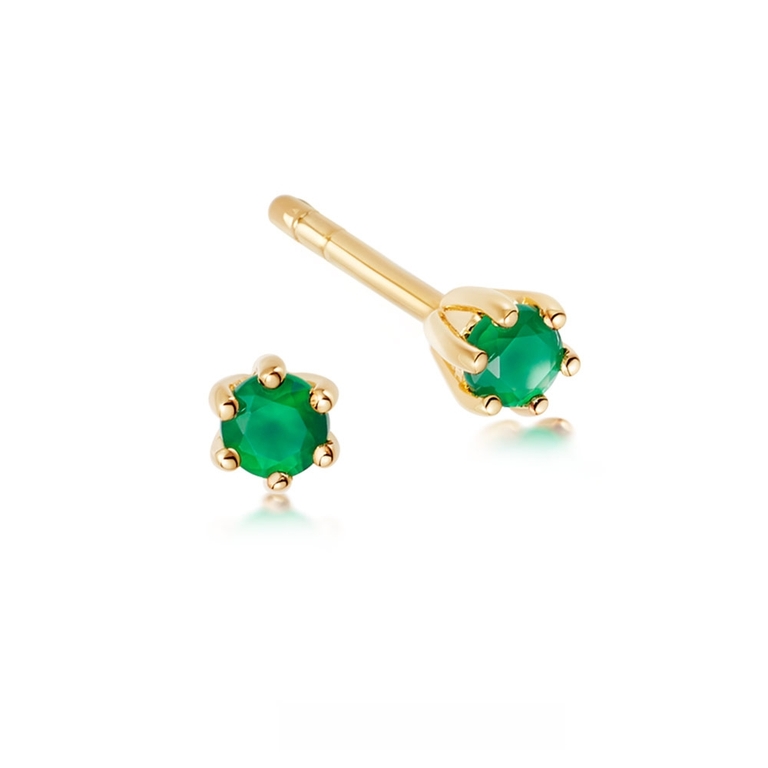 Linia Green Onyx Stud Earrings