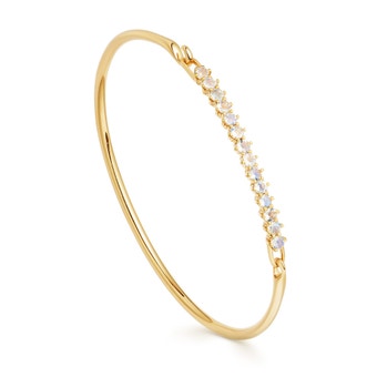 Linia Rainbow Moonstone Bangle in Yellow Gold Vermeil