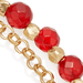 Gold Biography Red Agate Charm Bracelet