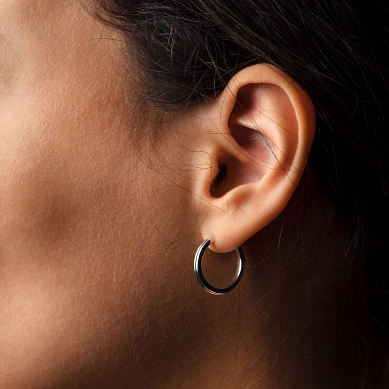 Silver Celestial Linia Small Hoop Earrings