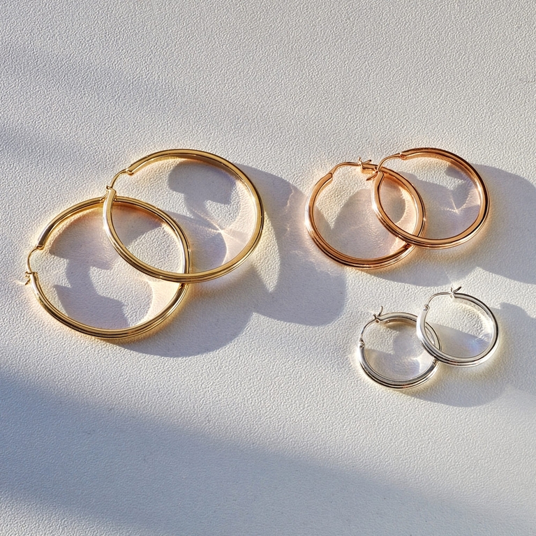 Small Linia Hoop Earrings in Sterling Silver 