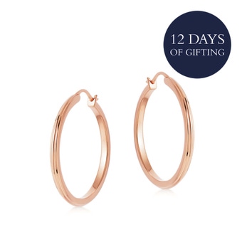 Rose Gold Celestial  Linia Medium Hoop Earrings