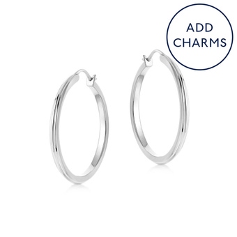 Silver Celestial Linia Medium Hoop Earrings