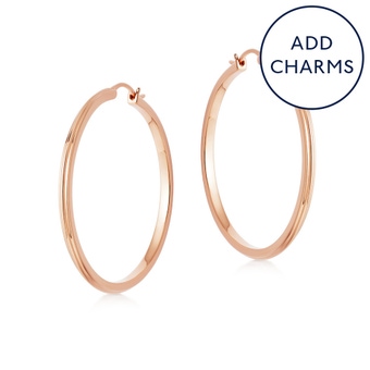 Rose Gold Celestial Linia Large Hoop Earrings