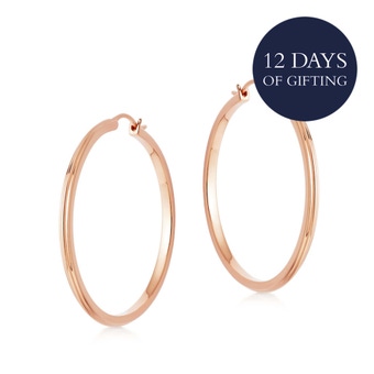 Rose Gold Celestial Linia Large Hoop Earrings
