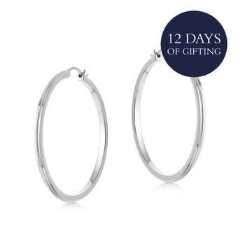 Silver Celestial Linia Large Hoop Earrings
