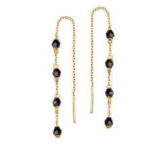 Black Spinel Chain Earrings | 18 Ct Yellow Gold Vermeil | Astley Clarke