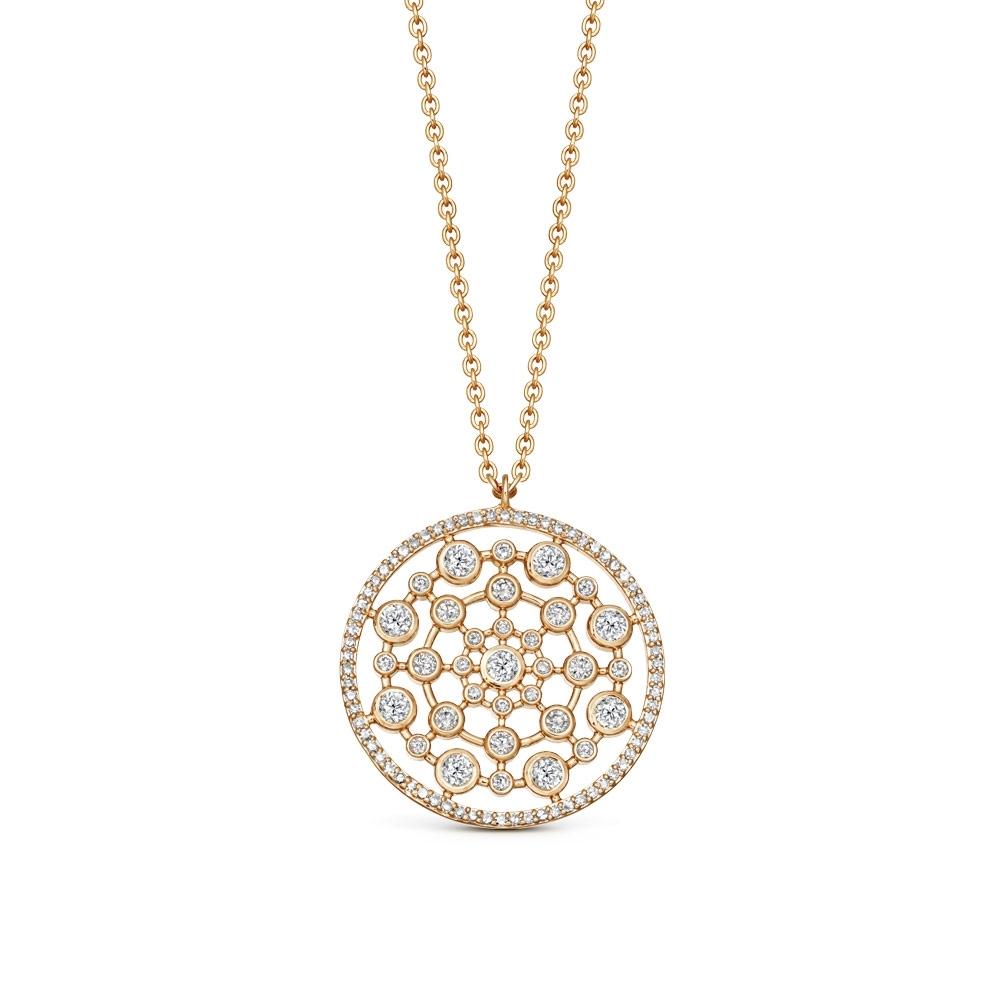 Solid Gold Icon Nova Large Diamond Pendant Necklace