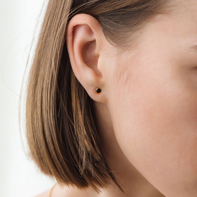 Mini Stilla Black Onyx Stud Earrings