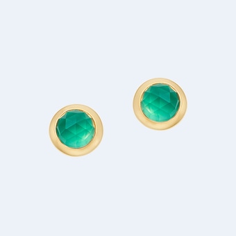 Mini Stilla Green Onyx Stud Earrings