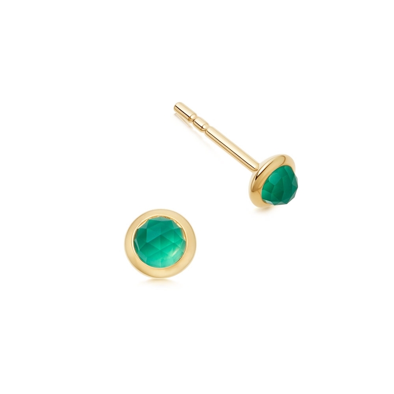 Mini Stilla Green Onyx Stud Earrings