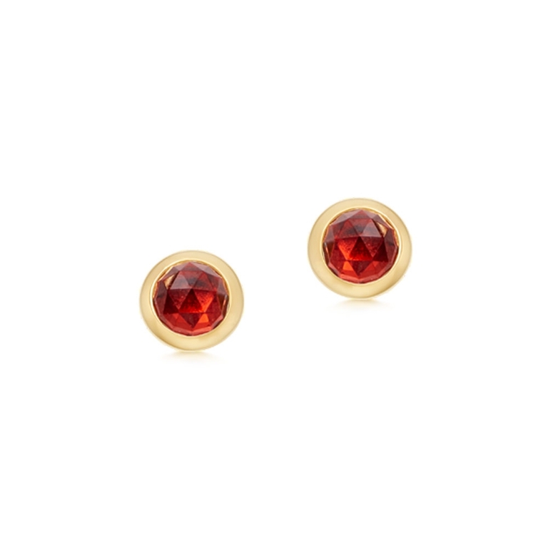 Gold Mini Stilla Garnet Stud Earrings | Astley Clarke