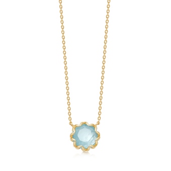Paloma Milky Aquamarine Pendant Necklace in Yellow Gold Vermeil